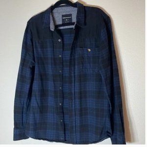 Modern Amusement Black/Blue Button Up Flannel